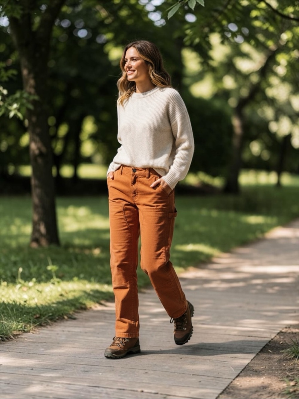Toad&Co | Women’s | Rust Orange Utility Carpenter Pants | Size 8 - Picture 3 of 8